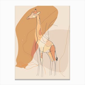 Giraffe - Boho, Line Art 15 Canvas Print