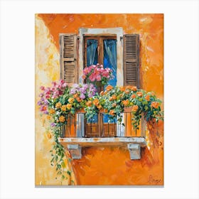Balcony Painting In Livorno 2 Canvas Print