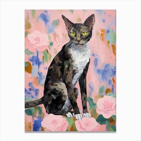 A Cornish Rex Cat Painting, Impressionist Painting 2 Canvas Print