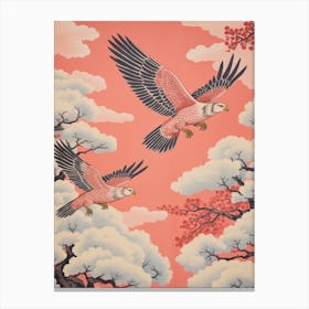 Vintage Japanese Inspired Bird Print Hawk 4 Canvas Print