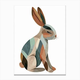 Harlequin Rabbit Kids Illustration 3 Canvas Print