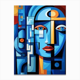 Cubist Abstract Geometric Lady Illustration 6 Canvas Print