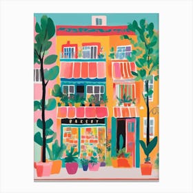 Paris Street, Colorful bakery storefront Canvas Print