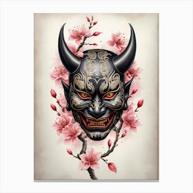 Floral Irezumi The Traditional Japanese Tattoo Hannya Mask (16) Canvas Print