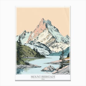 Mount Bierstadt Usa Color Line Drawing 7 Poster Canvas Print