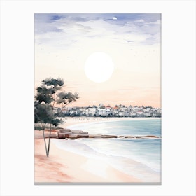 Watercolour Of Bondi Beach   Sydney Australia 2 Canvas Print