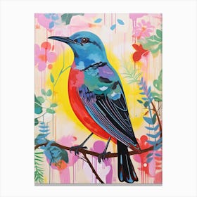 Colourful Bird Painting Dipper 1 Canvas Print