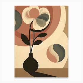 Abstract Flower In A Vase In Boho Art 1 Canvas Print
