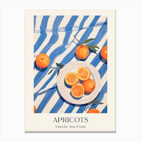 Marche Aux Fruits Poster Apricots Fruit Summer Illustration 6 Canvas Print