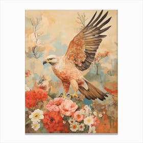 Red Tailed Hawk 4 Detailed Bird Painting Canvas Print