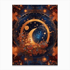 Moon And Stars Canvas Print