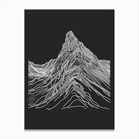 Goat Fell Mountain Line Drawing 2 Canvas Print