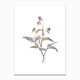 Stained Glass Blue Spiderwort Mosaic Botanical Illustration on White n.0017 Canvas Print