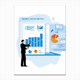 Blueprint Of Economic Progression In A Corporate Setting Iconography Representing Key Concepts Lik (1) Canvas Print