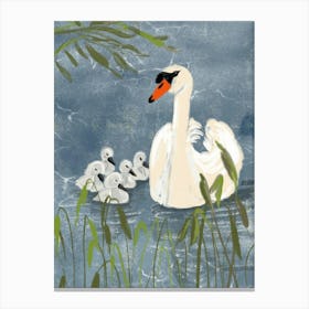Swans in the lake Canvas Print