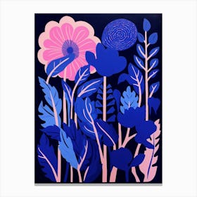 Blue Flower Illustration Celosia 2 Canvas Print