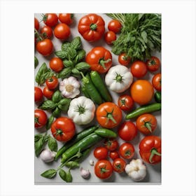 Fresh Vegetables Kitchen Wall Art 9 Canvas Print