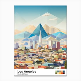 Los Angeles, Us, Geometric Illustration 2 Poster Canvas Print