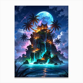 Island In The Moonlight Canvas Print