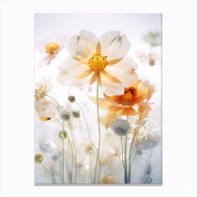 White And Yellow Flowers Canvas Print