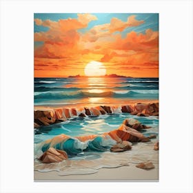 Sunset On The Beach 30 Canvas Print