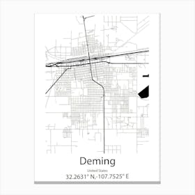 Deming,United States Minimalist Map Canvas Print