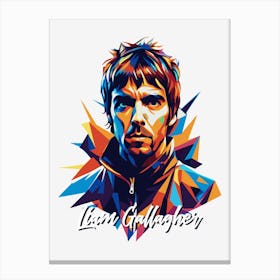 Oasis Liam Gallagher 03 Portrait Music Icon Style WPAP Pop Art Canvas Print