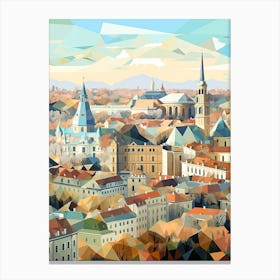 Munich, Germany, Geometric Illustration 3 Canvas Print