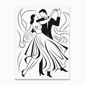 Line Art Inspired By The Dance By Matisse 1 Canvas Print