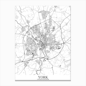 York White Black Canvas Print