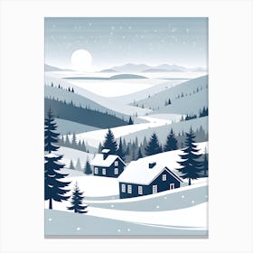 Christmas snow 4 vector art Canvas Print