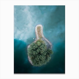 Thumbs Up Island In A Lake Canvas Print