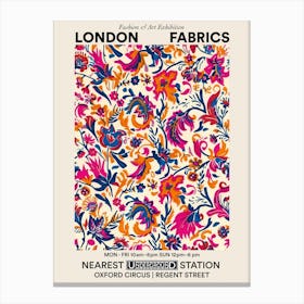 Poster Petals Tango London Fabrics Floral Pattern 4 Canvas Print