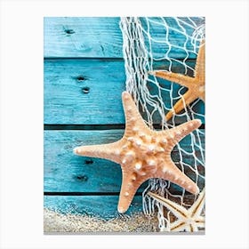 Starfish In Net 1 Canvas Print