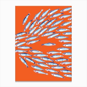 Fish Shaul Nautical Orange Canvas Print