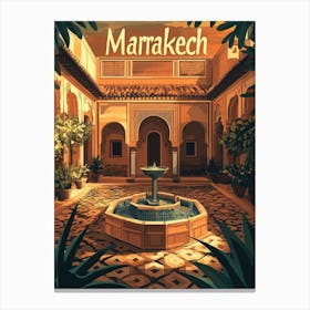 Aihrgdesign A Mid Century Modern Travel Poster For Marrakech 1 Canvas Print