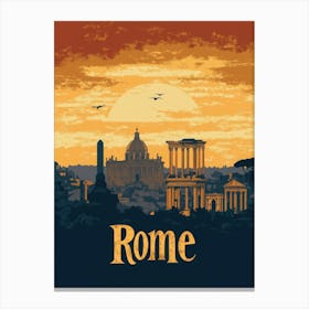 Aihrgdesign A Mid Century Modern Travel Poster For Rome Showi 91fa7ee8 9b81 42f0 855e B9629ea478d4 2 Canvas Print