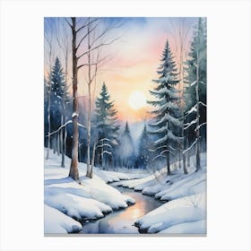 Winter Wonderland Landscape Painting Canvas Print