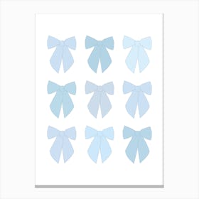 Blue Bows Canvas Print