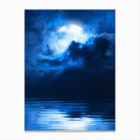 Full Moon Over Water - Mystic Moon poster Canvas Print