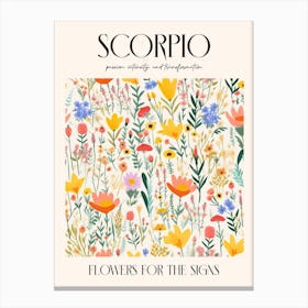 Flowers For The Signs Scorpio 2 Zodiac Sign Canvas Print