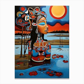 Woman In The Water Canvas Print