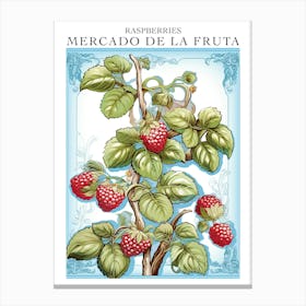 Mercado De La Fruta Raspberries Illustration 1 Poster Canvas Print