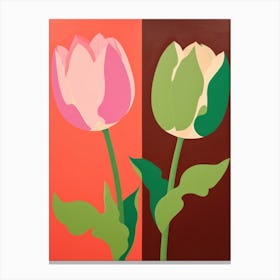 Tulips Flower Big Bold Illustration 1 Canvas Print