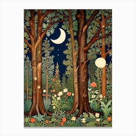 William Morris Forest At Night 11 Canvas Print