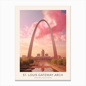 The St Louis Gateway Arch Missouri United States Travel Poster Canvas Print