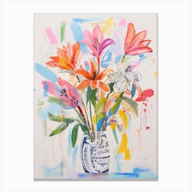 Flower Painting Fauvist Style Gloriosa Lily 4 Canvas Print