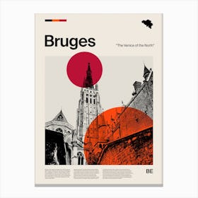 Mid Century Bruges Travel Canvas Print