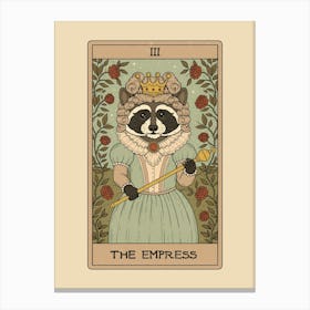 The Empress - Raccoons Tarot Canvas Print