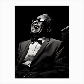 Black And White Photograph Of Ray Charles 1 Canvas Print